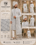 Pearl White Premium Sparkle Embroidery Sherwani