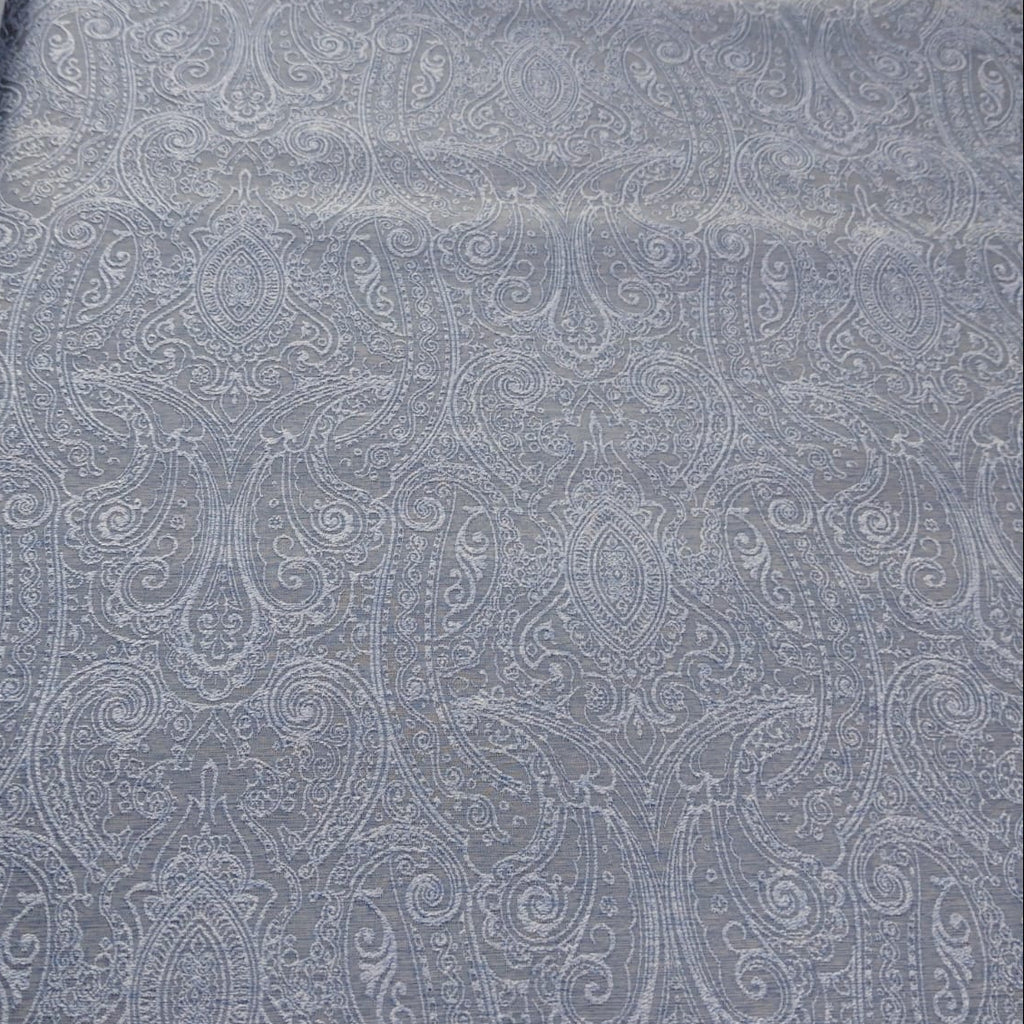 Steel Blue Paisley Jacquard Groom Sherwani with Turban