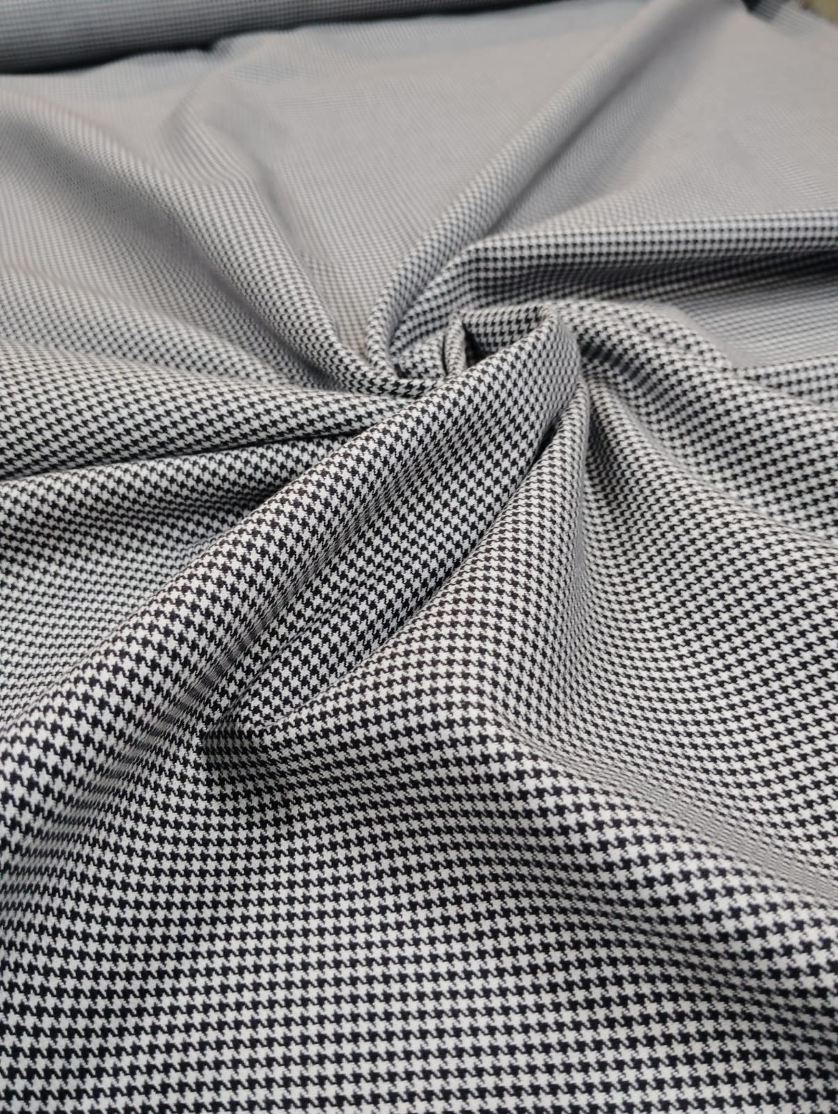 Black & White Micro Houndstooth Shawl Lapel Tuxedo