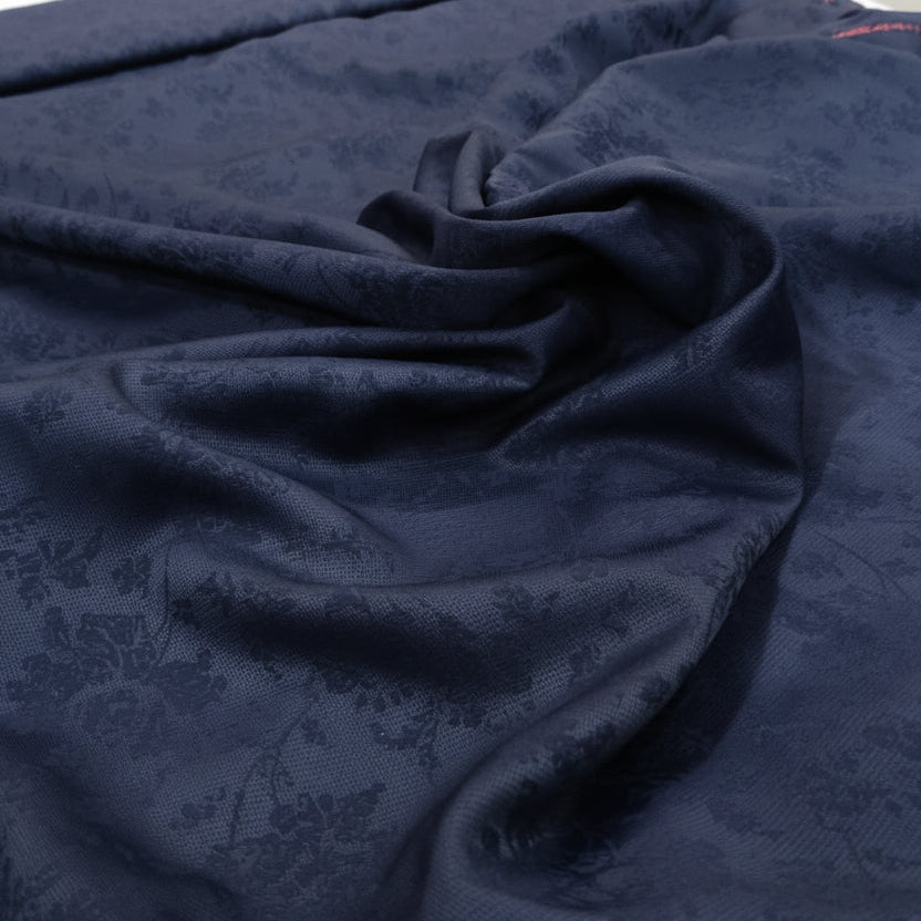 Navy Blue Jacquard Jodhpuri Bandhgala Set