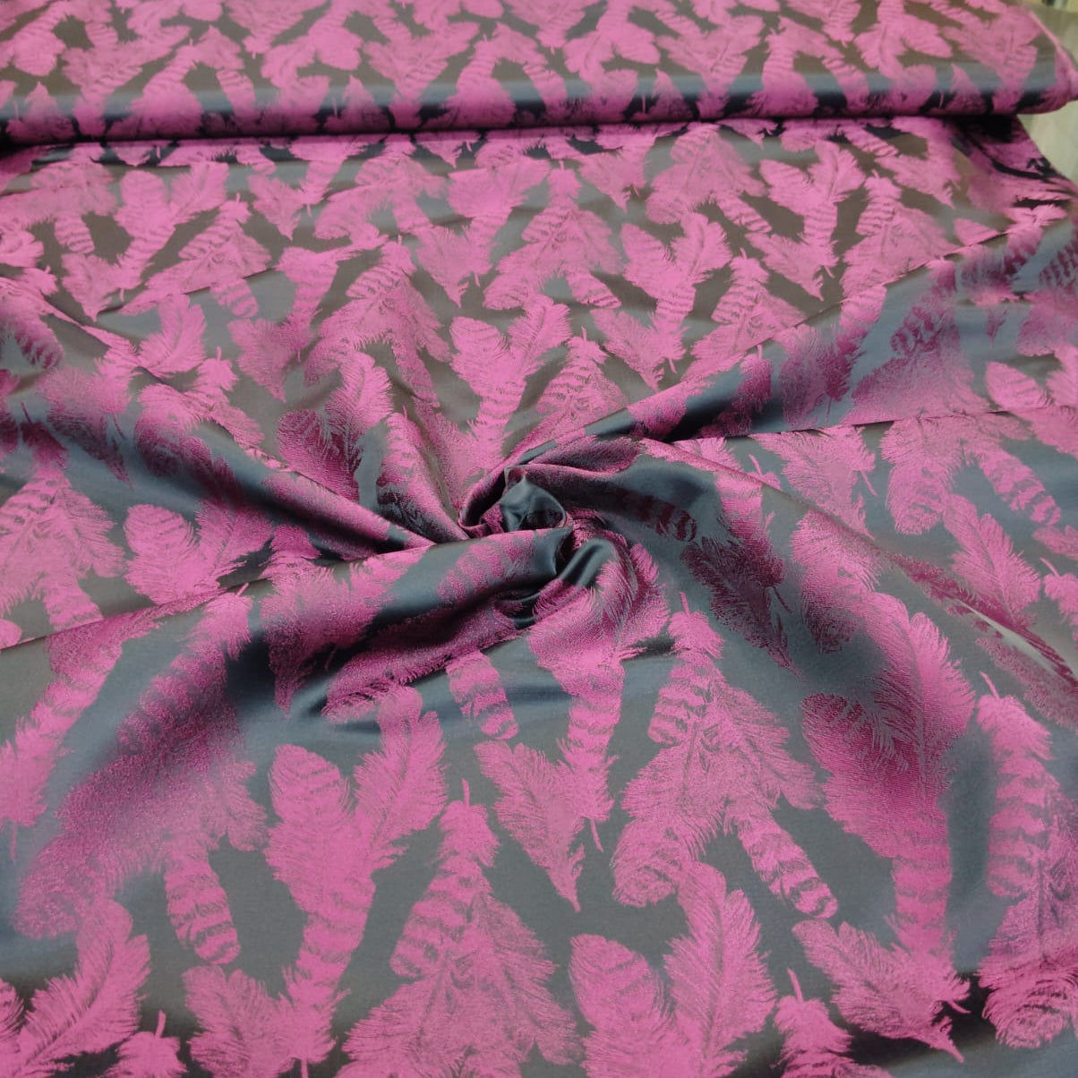 Pink Feather Print Bandhgala – Prince Suit Fabric