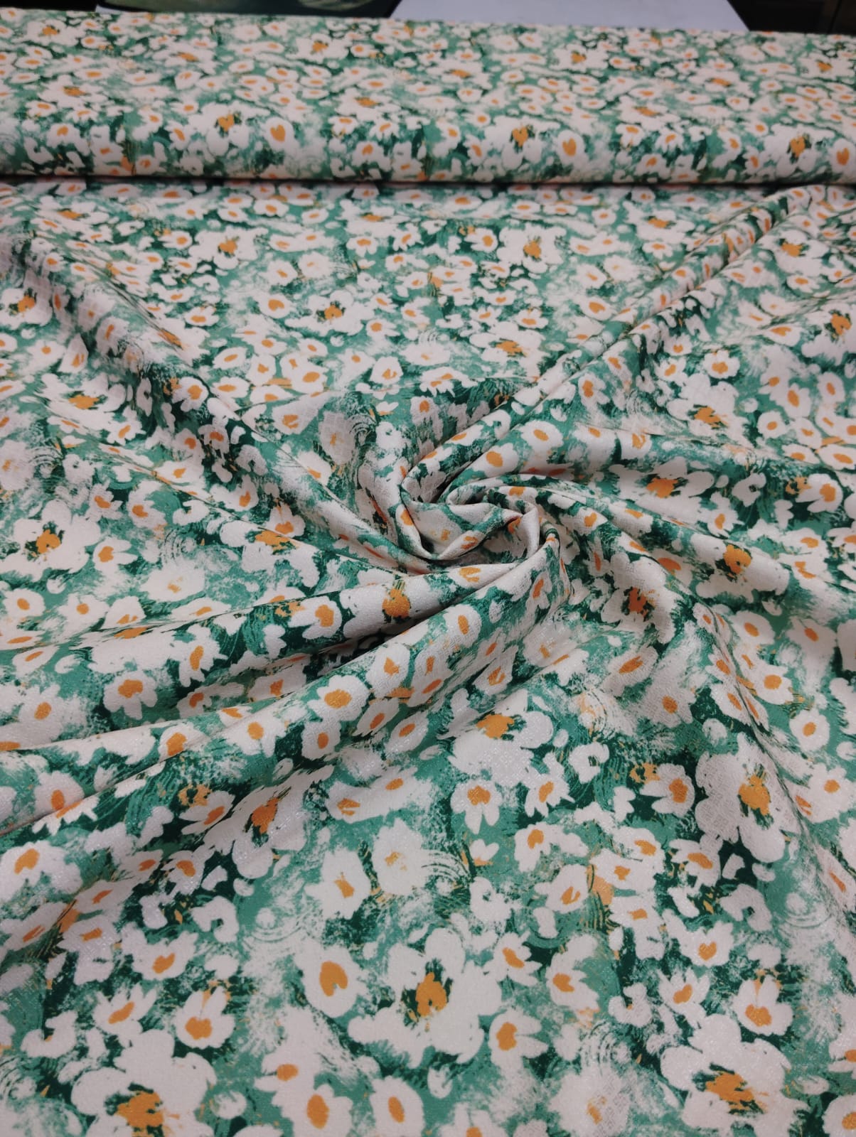 Teal Daisy Print Indo Western – Short Sherwani Style Fabric