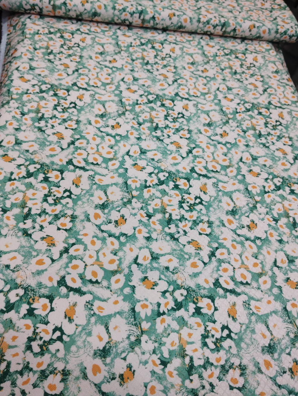 Teal Daisy Print Indo Western – Short Sherwani Style Fabric