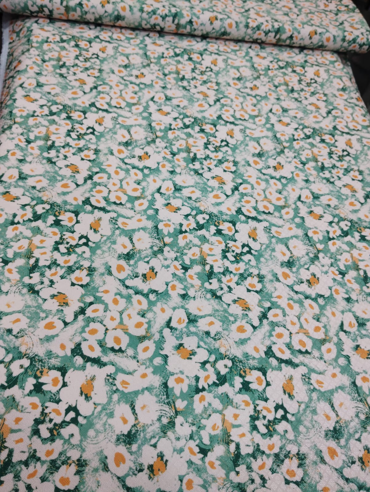 Teal Daisy Print Bandhgala – Prince Suit Fabric