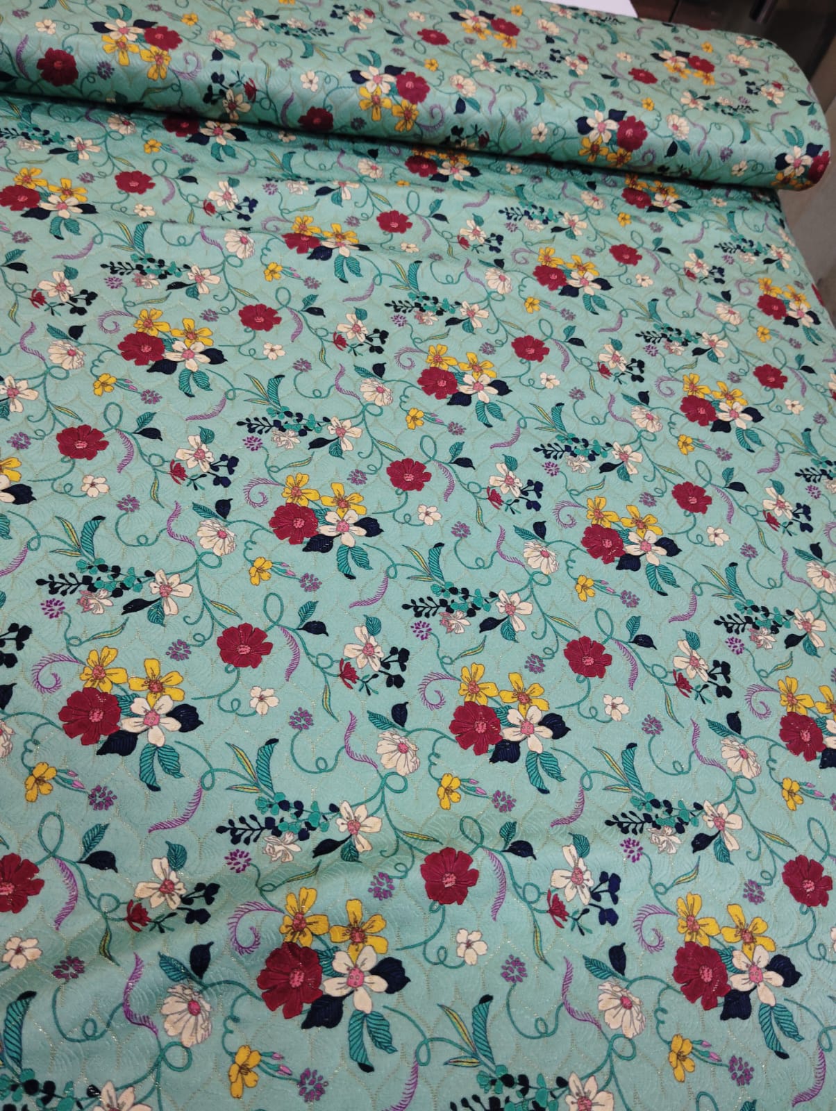 Mint Floral Embroidery Bandhgala – Prince Suit Fabric