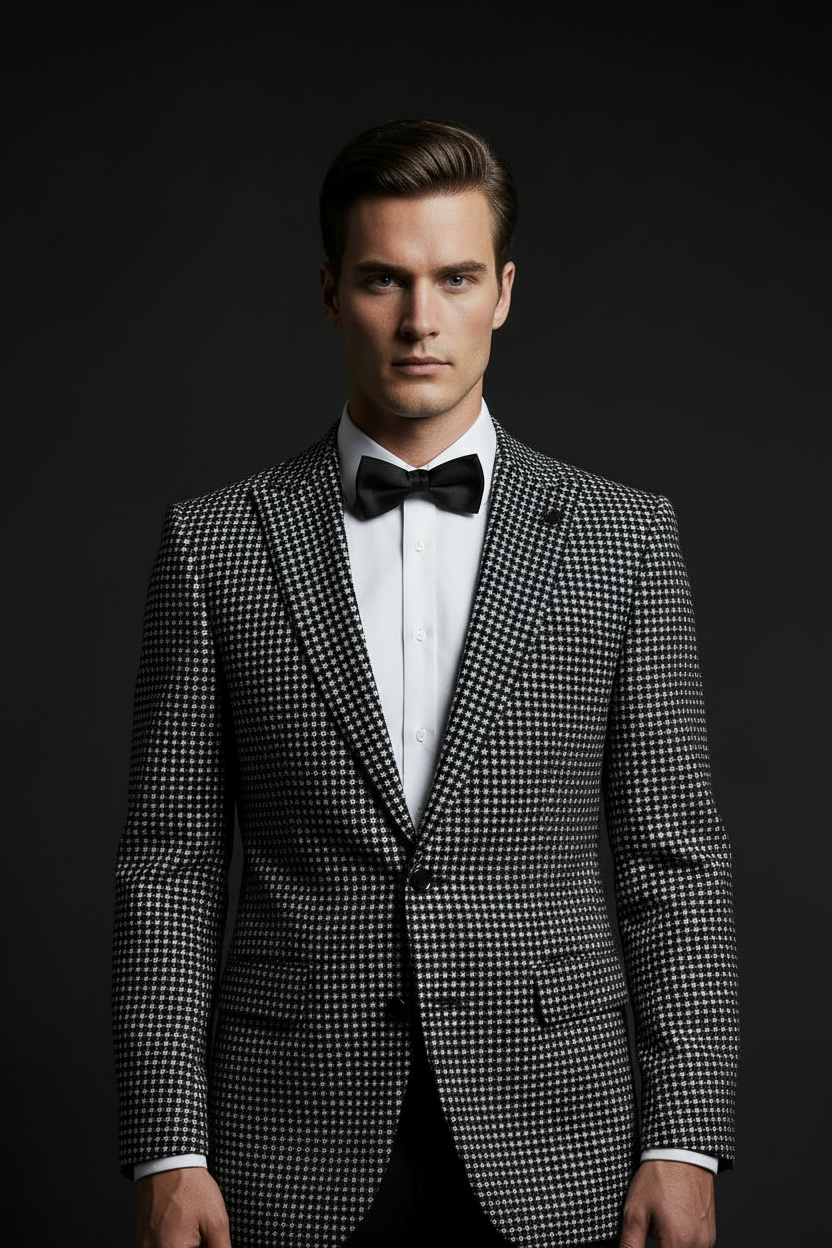 Close-up Lapel & Bow Tie Detail