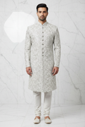 Pearl White Premium Sparkle Embroidery Sherwani