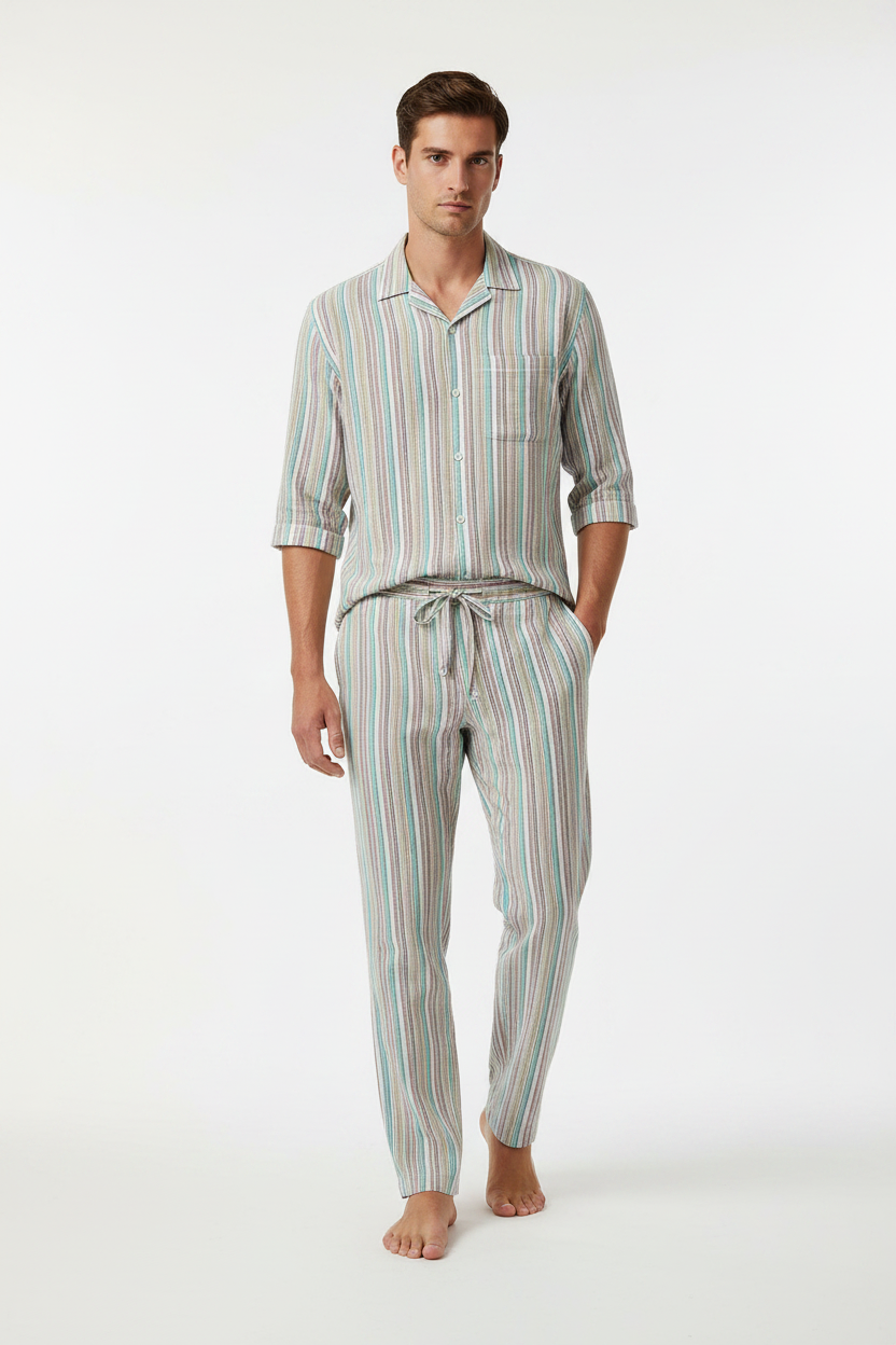 Men's Summer Stripe Coord Set