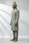 Sage Green Sherwani Side